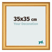 Fotolijst 35x35cm Goud Mat MDF Lazio Voorzijde Maat | Yourdecoration.nl