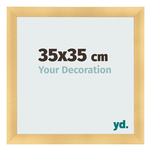 Fotolijst 35x35cm Goud Mat MDF Pisa Voorzijde Maat | Yourdecoration.nl