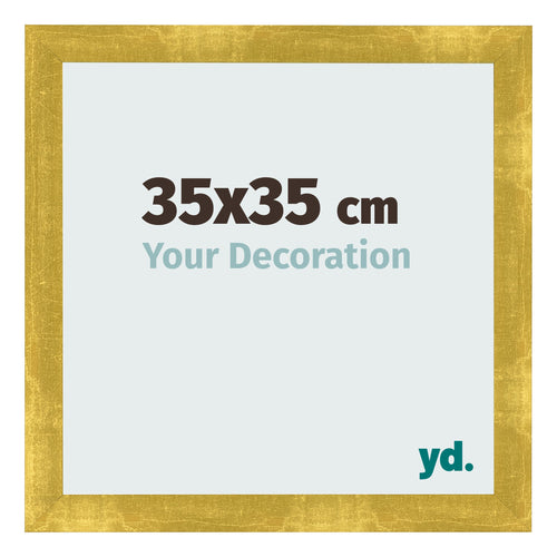 Fotolijst 35x35cm Goud Vintage MDF Pisa Voorzijde Maat | Yourdecoration.nl