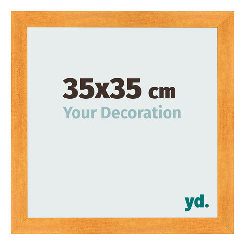 Fotolijst 35x35cm Oranje MDF Pisa Voorzijde Maat | Yourdecoration.nl