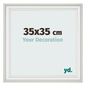 Fotolijst 35x35cm Wit Geveegd MDF Lazio Voorzijde Maat | Yourdecoration.nl