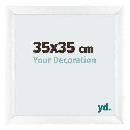 Fotolijst 35x35cm Wit Mat MDF Pisa Voorzijde Maat | Yourdecoration.nl