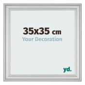 Fotolijst 35x35cm Zilver Mat MDF Lazio Voorzijde Maat | Yourdecoration.nl