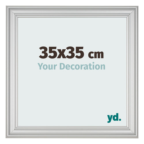 Fotolijst 35x35cm Zilver Mat MDF Lazio Voorzijde Maat | Yourdecoration.nl