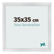 Fotolijst 35x35cm Zilver Mat MDF Pisa Voorzijde Maat | Yourdecoration.nl