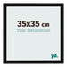 Fotolijst 35x35cm Zwart Hoogglans MDF Bologna Voorzijde Maat | Yourdecoration.nl