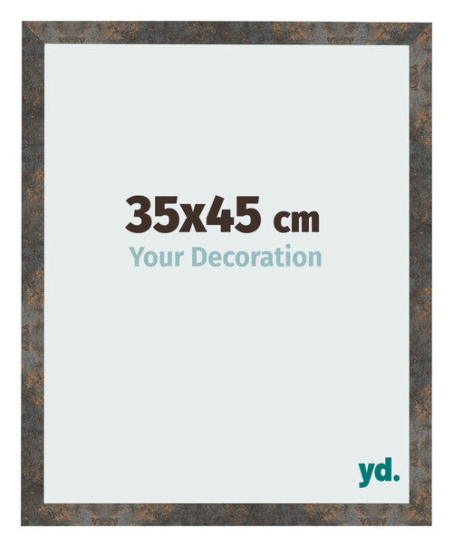 Fotolijst 35x45 cm Geoxideerd Metaal MDF Bologna Voorzijde Maat | Yourdecoration.nl