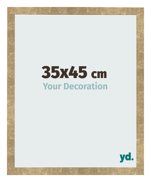 Fotolijst 35x45cm Goud Antiek MDF Bologna Voorzijde Maat | Yourdecoration.nl
