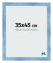 Fotolijst 35x45cm Helder Blauw Geveegd MDF Pisa Voorzijde Maat | Yourdecoration.nl