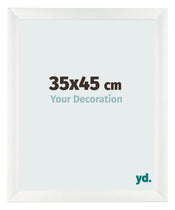 Fotolijst 35x45cm Wit Geveegd MDF Pisa Voorzijde Maat | Yourdecoration.nl