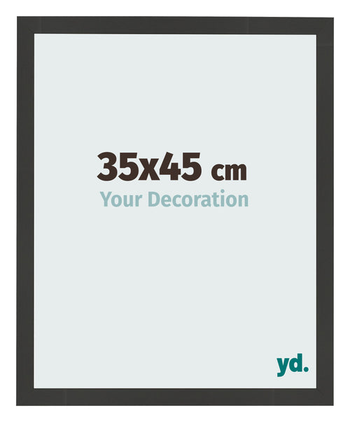 Fotolijst 35x45cm Zwart Houtnerf MDF Bologna Voorzijde Maat | Yourdecoration.nl