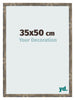 Fotolijst 35x50cm Blauw Goud Gemeleerd MDF Bologna Voorzijde Maat | Yourdecoration.nl