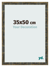 Fotolijst 35x50cm Blauw Goud Gemeleerd MDF Pisa Voorzijde Maat | Yourdecoration.nl