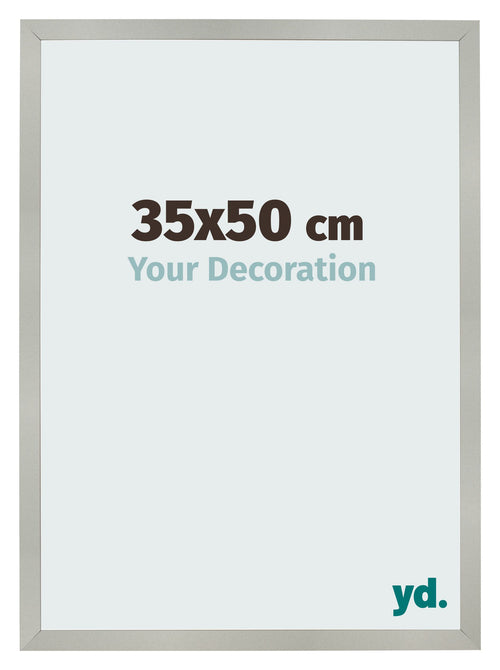 Fotolijst 35x50cm Zilver Mat MDF Bologna Voorzijde Maat | Yourdecoration.nl