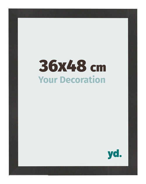Fotolijst 36x48 cm Zwart Mat MDF Bologna Voorzijde Maat | Yourdecoration.nl