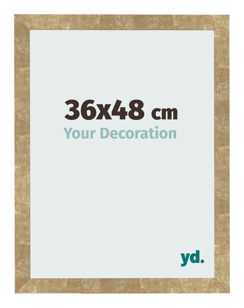 Fotolijst 36x48cm Goud Antiek MDF Bologna Voorzijde Maat | Yourdecoration.nl
