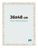 Fotolijst 36x48cm Wit Vintage MDF Bologna Voorzijde Maat | Yourdecoration.nl