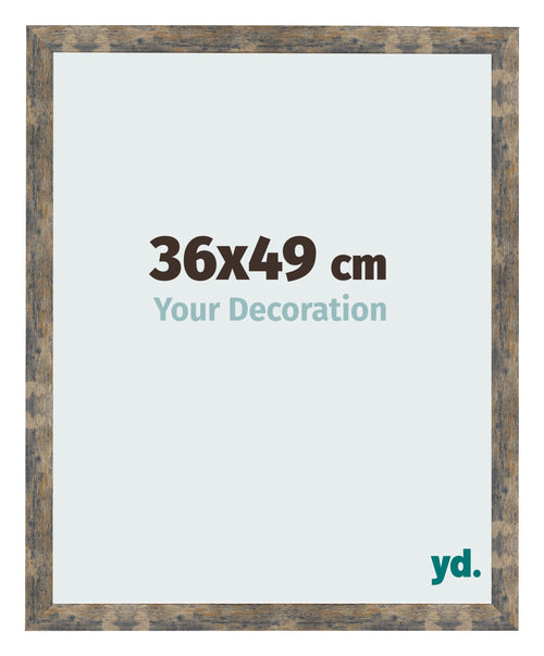 Fotolijst 36x49cm Blauw Goud Gemeleerd MDF Bologna Voorzijde Maat | Yourdecoration.nl