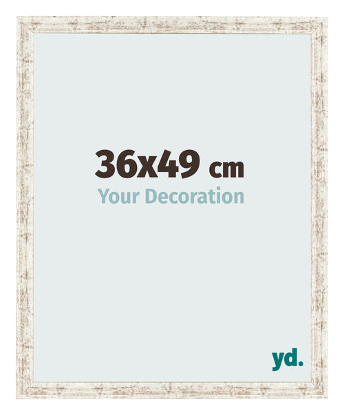 Fotolijst 36x49cm Wit Vintage MDF Bologna Voorzijde Maat | Yourdecoration.nl