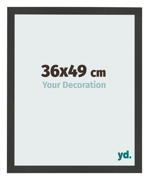 Fotolijst 36x49cm Zwart Houtnerf MDF Bologna Voorzijde Maat | Yourdecoration.nl