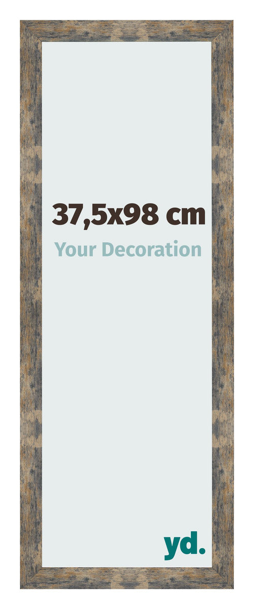 Fotolijst 37 5x98cm Blauw Goud Gemeleerd MDF Bologna Voorzijde Maat | Yourdecoration.nl