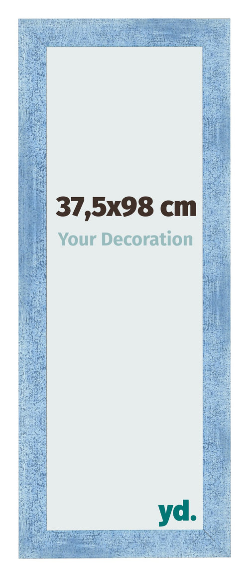 Fotolijst 37 5x98cm Helder Blauw Geveegd MDF Pisa Voorzijde Maat | Yourdecoration.nl
