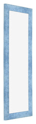 Fotolijst 37 5x98cm Helder Blauw Geveegd MDF Pisa Voorzijde Schuin | Yourdecoration.nl