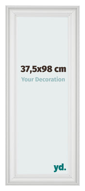 Fotolijst 37 5x98cm Wit Geveegd MDF Lazio Voorzijde Maat | Yourdecoration.nl