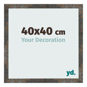 Fotolijst 40x40 cm Geoxideerd Metaal MDF Bologna Voorzijde Maat | Yourdecoration.nl