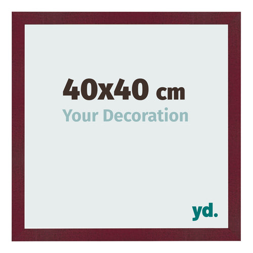 Fotolijst 40x40 cm Wijnrood Geveegd MDF Bologna Voorzijde Maat | Yourdecoration.nl