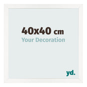 Fotolijst 40x40 cm Wit Hoogglans MDF Bologna Voorzijde Maat | Yourdecoration.nl