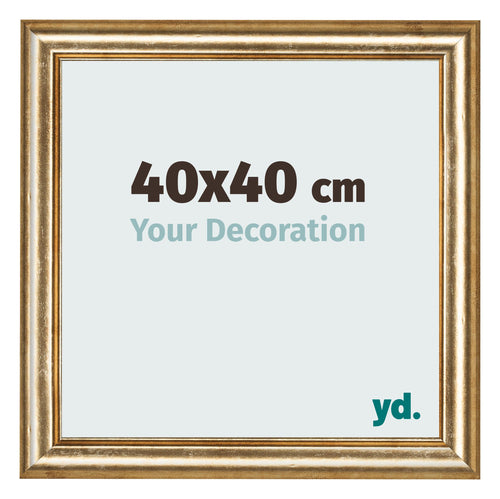 Fotolijst 40x40cm Goud Antiek MDF Lazio Voorzijde Maat | Yourdecoration.nl