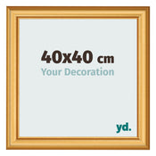 Fotolijst 40x40cm Goud Mat MDF Lazio Voorzijde Maat | Yourdecoration.nl