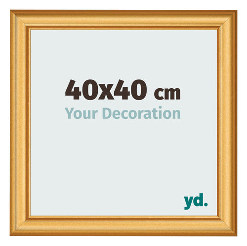 Fotolijst 40x40cm Goud Mat MDF Lazio Voorzijde Maat | Yourdecoration.nl