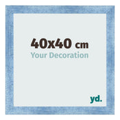 Fotolijst 40x40cm Helder Blauw Geveegd MDF Pisa Voorzijde Maat | Yourdecoration.nl