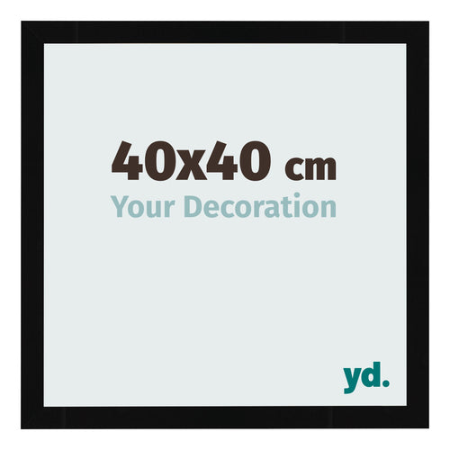 Fotolijst 40x40cm Zwart Hoogglans MDF Bologna Voorzijde Maat | Yourdecoration.nl