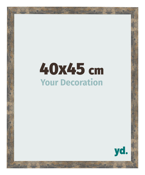 Fotolijst 40x45cm Blauw Goud Gemeleerd MDF Bologna Voorzijde Maat | Yourdecoration.nl