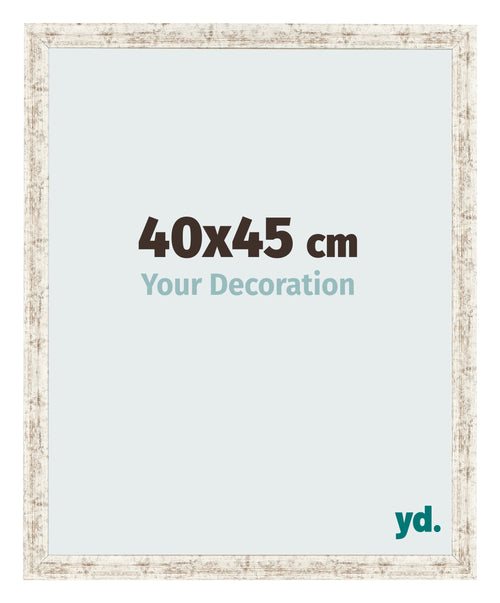 Fotolijst 40x45cm Wit Vintage MDF Bologna Voorzijde Maat | Yourdecoration.nl