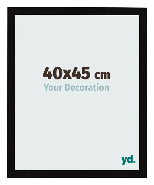 Fotolijst 40x45cm Zwart Hoogglans MDF Bologna Voorzijde Maat | Yourdecoration.nl