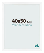 Fotolijst 40x50 cm Wit Mat MDF Bologna Voorzijde Maat | Yourdecoration.nl