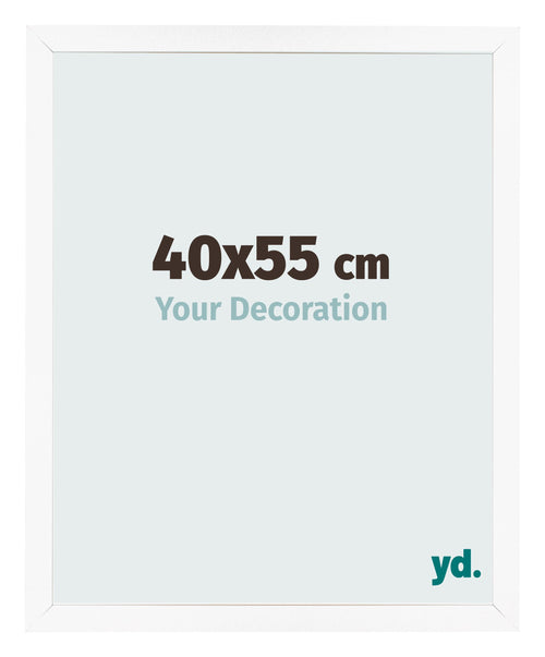 Fotolijst 40x55 cm Wit Mat MDF Bologna Voorzijde Maat | Yourdecoration.nl