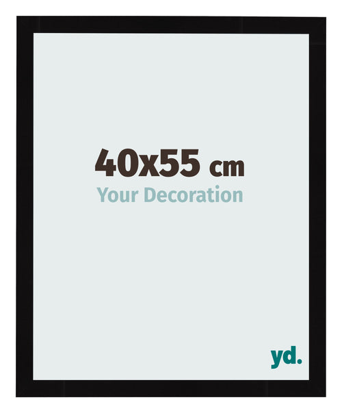 Fotolijst 40x55cm Zwart Hoogglans MDF Bologna Voorzijde Maat | Yourdecoration.nl