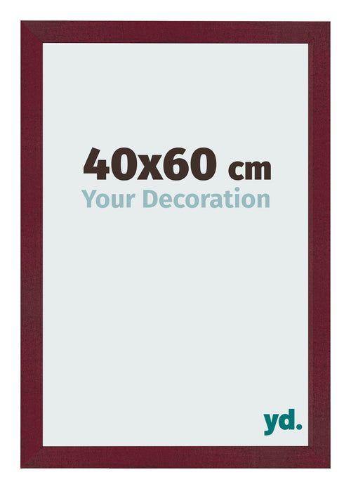 Fotolijst 40x60 cm Wijnrood Geveegd MDF Bologna Voorzijde Maat | Yourdecoration.nl