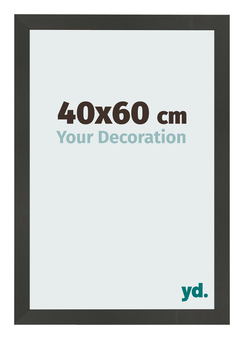 Fotolijst 40x60cm Antraciet MDF Bologna Voorzijde Maat | Yourdecoration.nl
