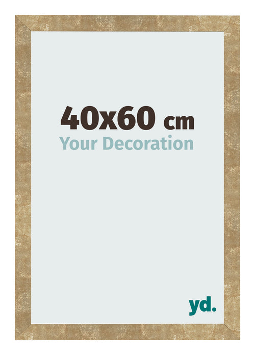 Fotolijst 40x60cm Goud Antiek MDF Bologna Voorzijde Maat | Yourdecoration.nl