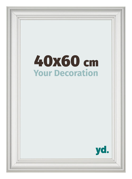 Fotolijst 40x60cm Wit Geveegd MDF Lazio Voorzijde Maat | Yourdecoration.nl