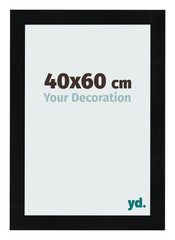 Fotolijst 40x60cm Zwart Hoogglans MDF Pisa Voorzijde Maat | Yourdecoration.nl