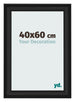 Fotolijst 40x60cm Zwart Houtnerf MDF Lazio Voorzijde Maat | Yourdecoration.nl