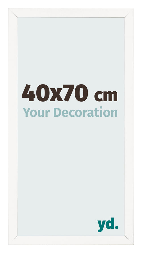 Fotolijst 40x70 cm Wit Hoogglans MDF Bologna Voorzijde Maat | Yourdecoration.nl