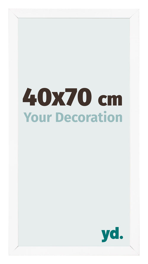 Fotolijst 40x70 cm Wit Mat MDF Bologna Voorzijde Maat | Yourdecoration.nl
